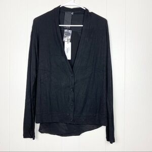 Heather X Revolve | Black Silk Back Cardigan